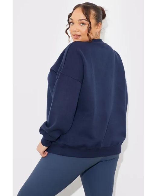 In The Style Blue V-Neck Embroidered Sport Collective Jersey Sweater