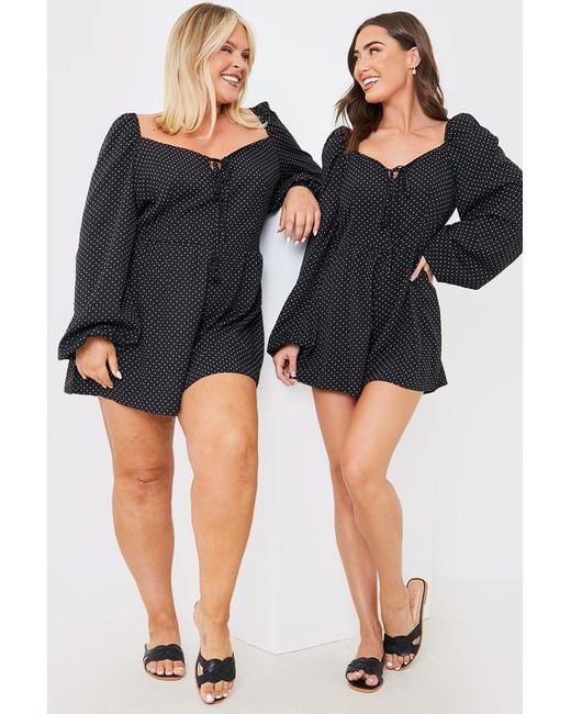 JAC JOSSA Gray Bardot Long Sleeve Playsuit