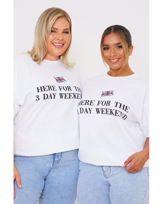In The Style Here For The 3 Day Weekend Slogan T Shirt in Blue Lyst UK