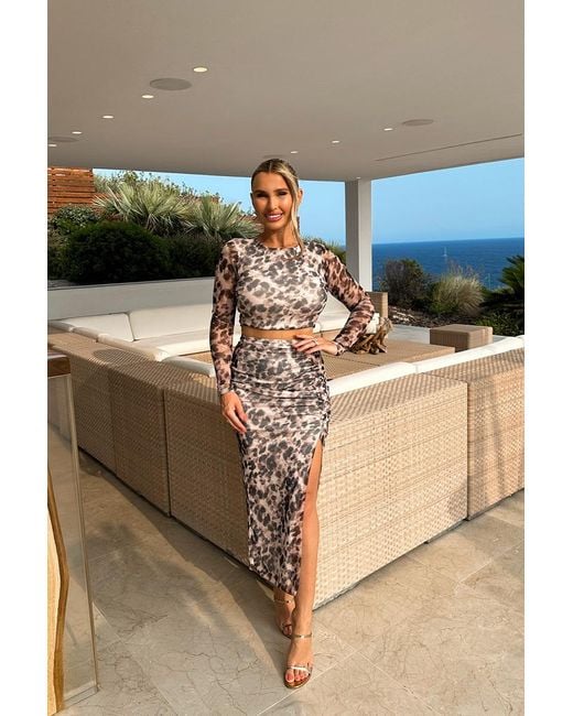 Billie Faiers Blue Ruched Midi Skirt Co-Ord