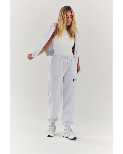 Fits Gray Embroidered Cuffed Joggers