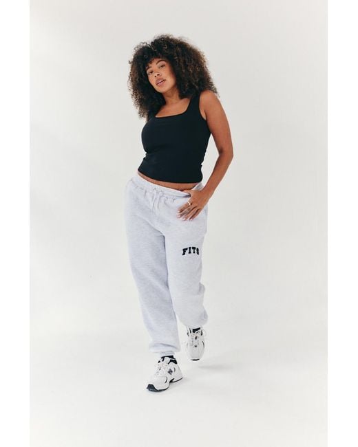 Fits Gray Embroidered Cuffed Joggers