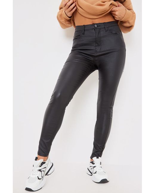 In The Style Black Coated Adjustable Skinny Jeans