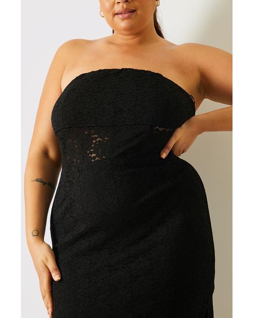 GEORGIA LOUISE Lace Bandeau Midi Dress in Black Lyst UK