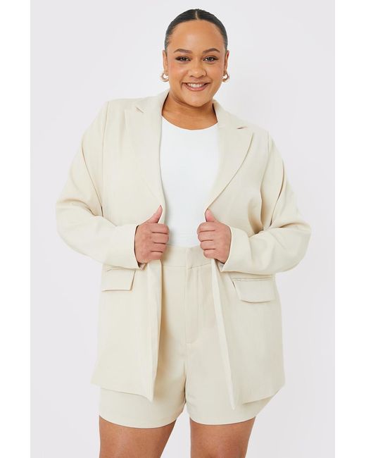 JAC JOSSA White Longlined Tailored Blazer