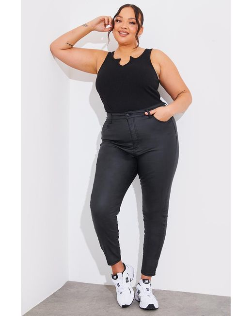 Fits Black Coated Sculpt Shaper Jeans