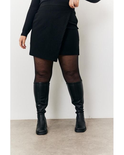 Carys Whittaker Black Wrap Asymmetric Mini Skirt