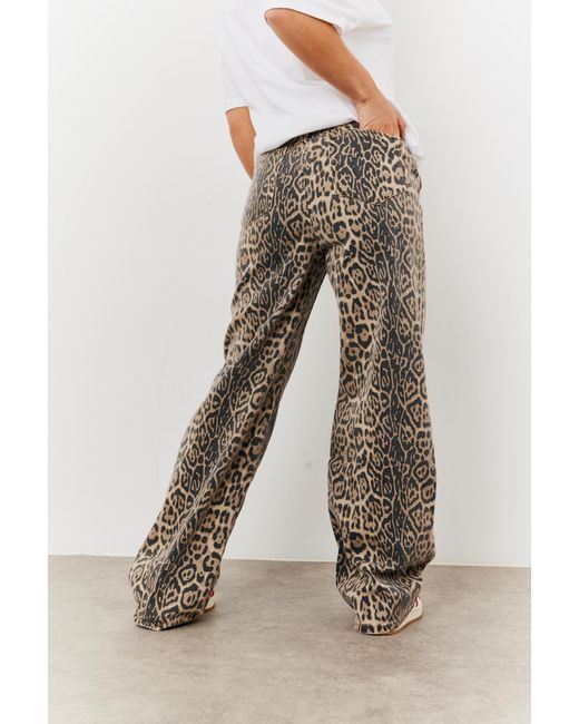 In The Style Red Leopard Straight Leg Jeans