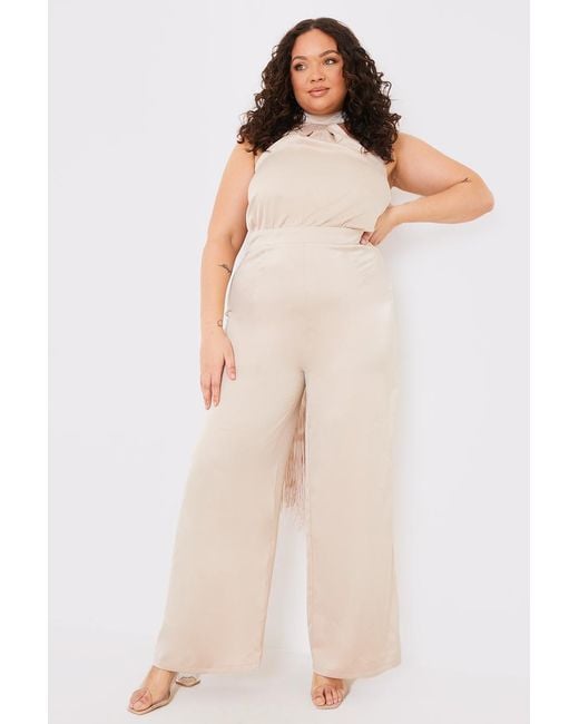 GEORGIA LOUISE Blue Halter Neck Wide Leg Jumpsuit