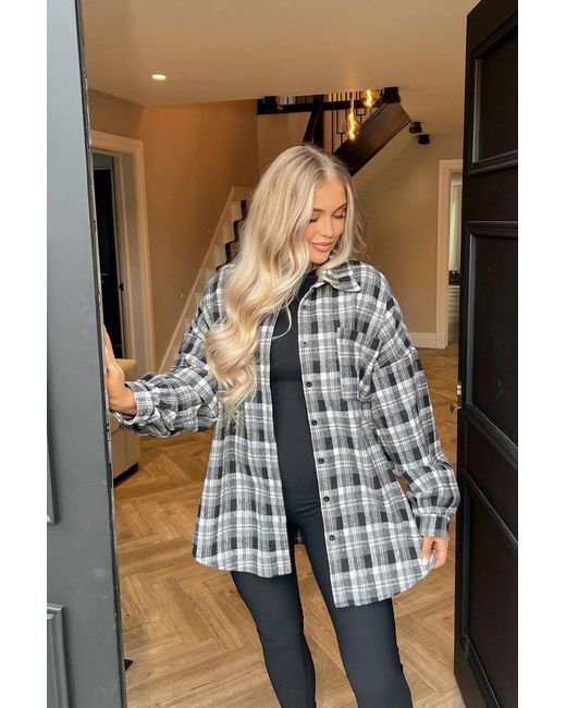 Gemma Louise Miles Blue Check Oversized Shirt