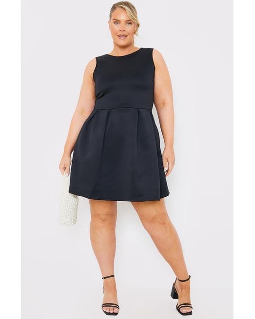 In The Style Gray Scoop Back Box Pleat Skater Mini Dress