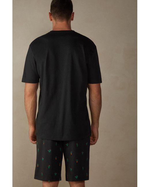 Pigiama Corto Stampa Cactus da Uomo di Intimissimi in Nero | Lyst