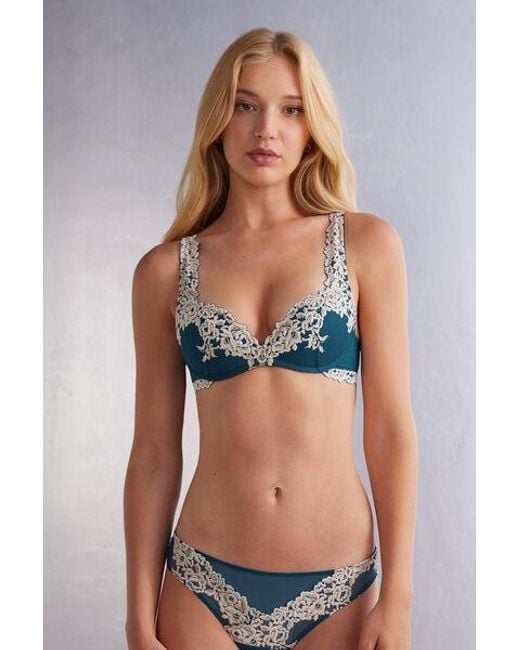 Reggiseno Super Push-up Gioia Pretty Flowers di Intimissimi in Blu