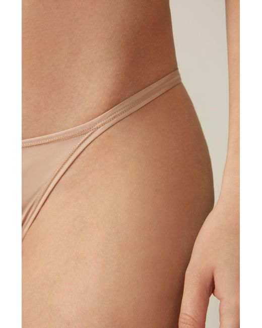 Intimissimi Thong With Ultralight Microfiber Straps in Natural | Lyst UK