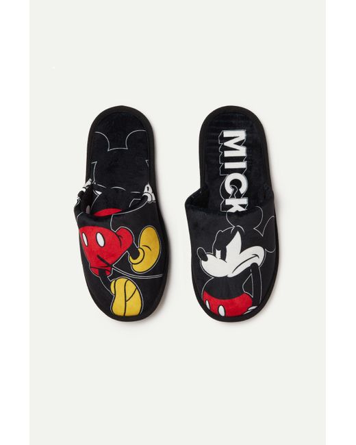 Intimissimi ©disney Mickey Mouse Slippers in Black for Men | Lyst UK