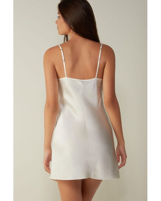 white silk slip