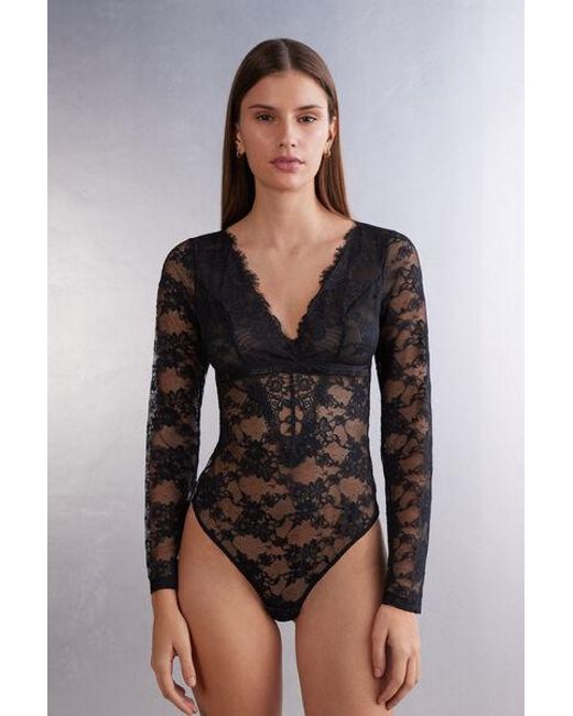 Body a Manica Lunga in Pizzo A Special Moment di Intimissimi in Nero Lyst