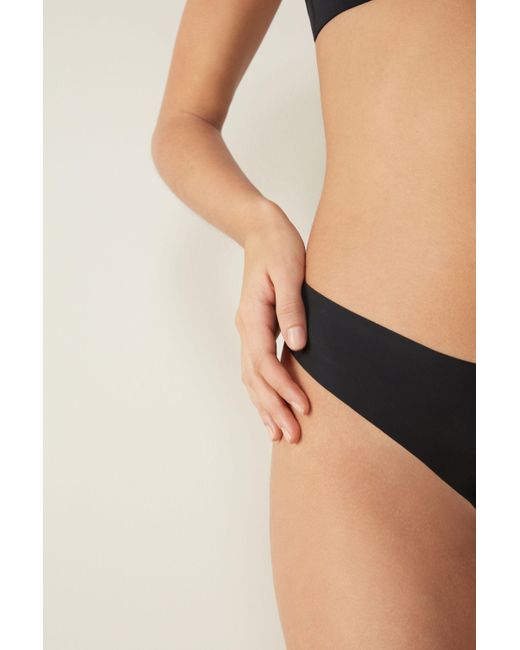 Intimissimi Cotton 80s-style Brazilian Panties In Ultralight Microfiber in  Black | Lyst
