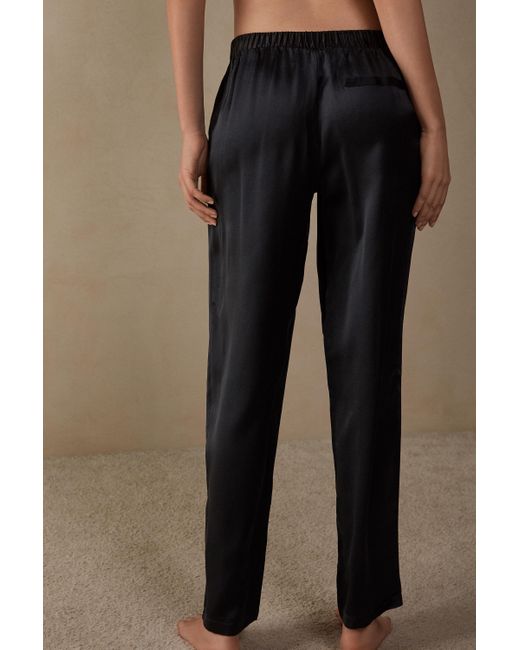 Pantalone DrittoIntimissimi in Satin di colore Nero | Lyst