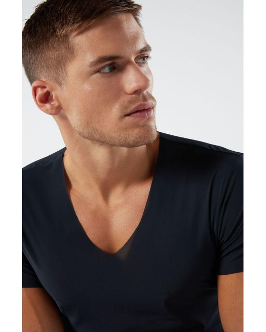 Intimissimi Seamless Micromesh Top in Midnight Blue (Blue) for Men - Lyst