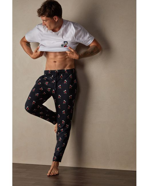 Pyjama Long en Toile de Modal Intimissimi pour homme en coloris Gris Homme Vêtements Vêtements de nuit 