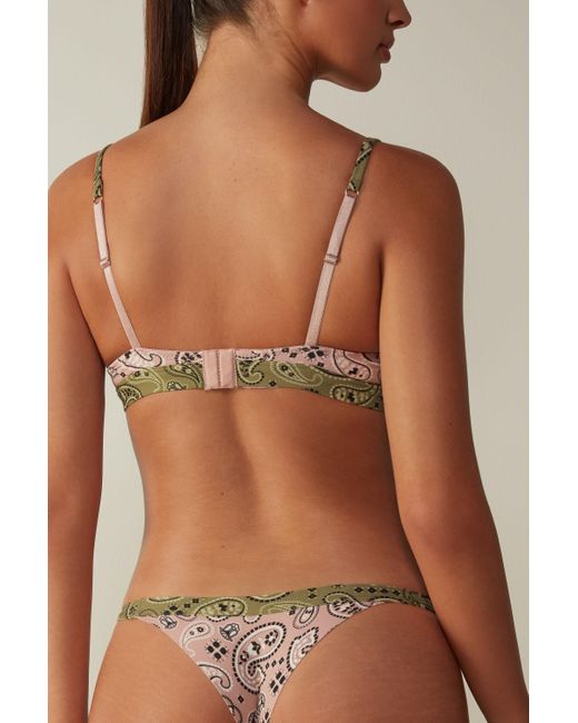 Intimissimi Bandana Mania Tiziana Triangle Bra in Brown - Lyst