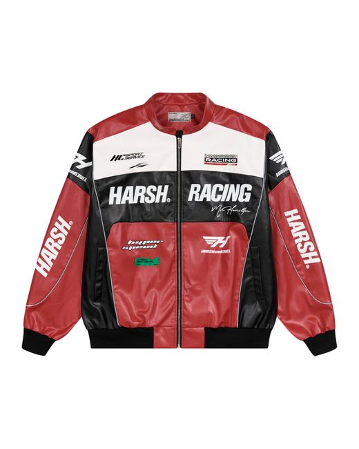INTL Collective Red H/c Racing Leather Jacket for men