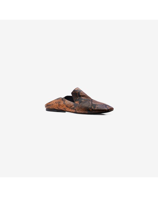 MULES PLATES IMPRIMÉ PYTHON IRO en coloris Brown