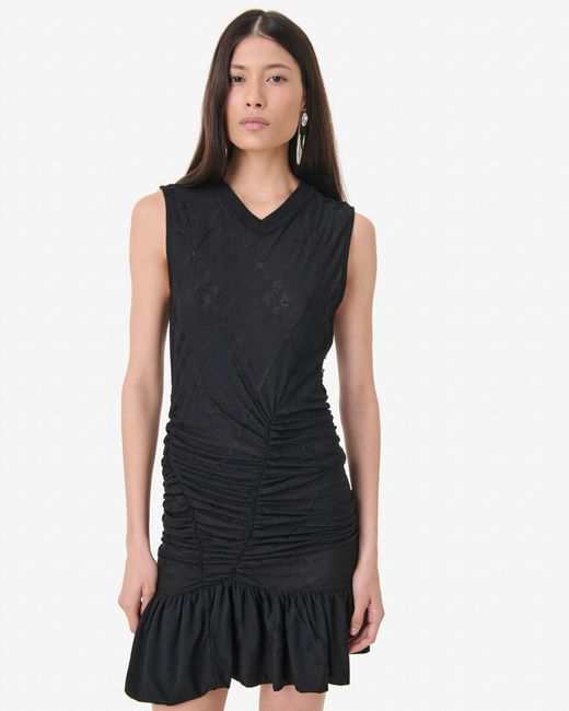 ROBE COURTE TEXTURÉE IRO en coloris Black