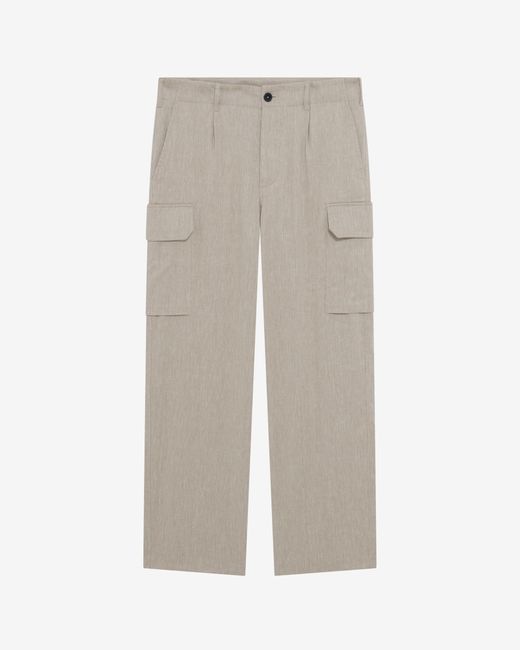 IRO White Matt Linen-blend Cargo Pants