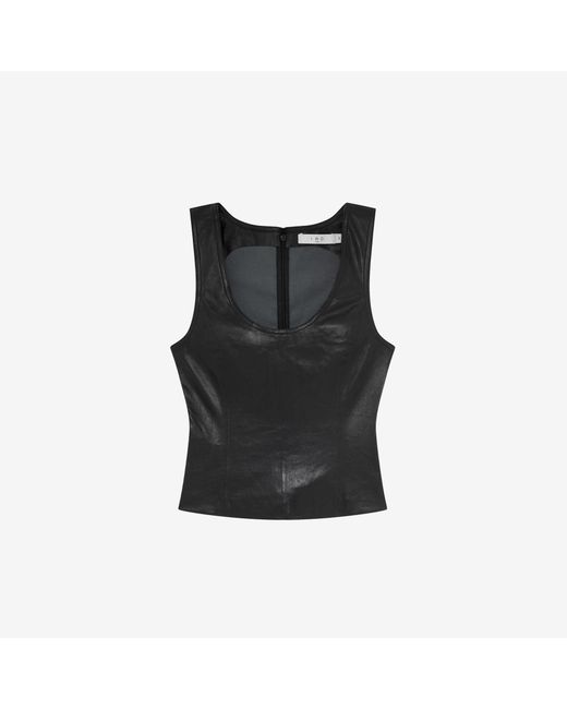 IRO Metallic Fitted Leather Tank Top