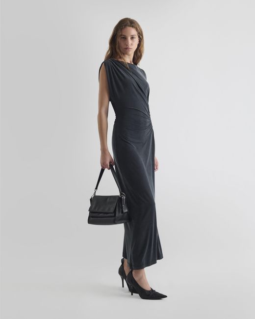 ROBE LONGUE DRAPÉE IRO en coloris Black