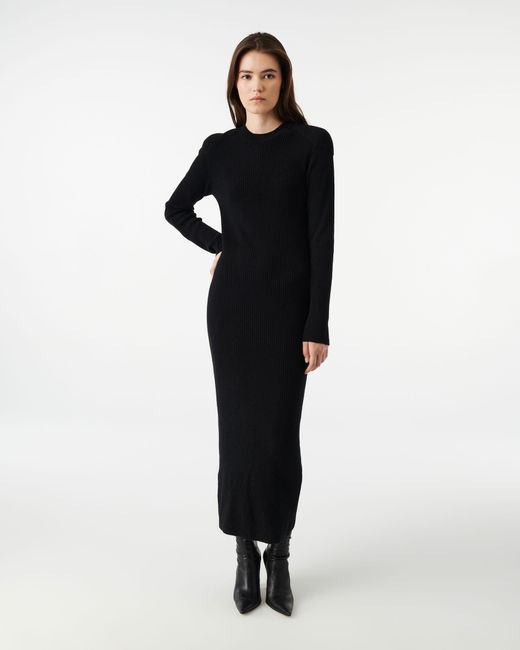 IRO Liette Long Cashmere Dress in Black | Lyst