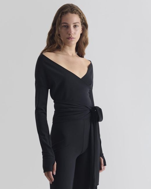 IRO Blue Wrap Top