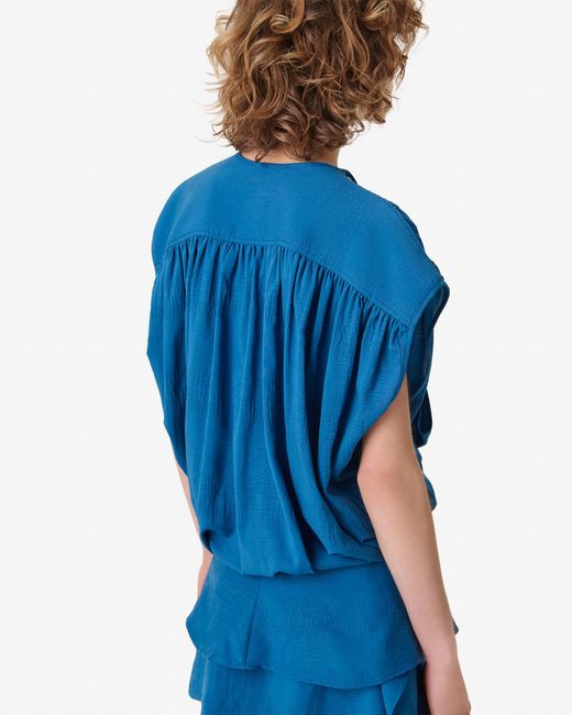 IRO Blue Draped Top