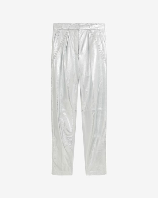 IRO White Nil Silver Leather Carrot Pants
