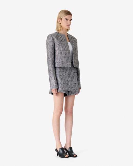IRO Gray Short Iridescent Tweed Jacket