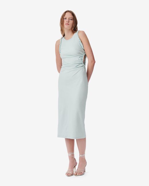 IRO White Amel Cut-out Jersey Midi Dress
