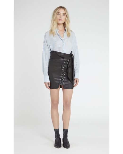 IRO Black Tinah Leather Skirt