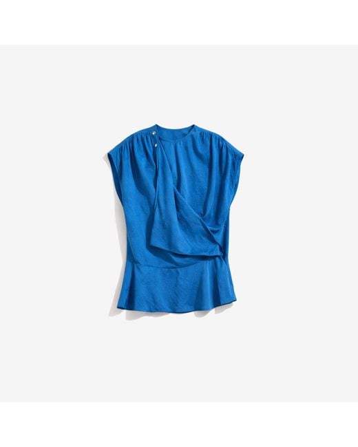 IRO Blue Draped Top