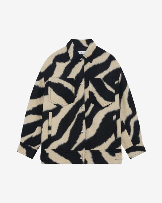 IRO Multicolor Edwina Long Zebra Pattern Jacket