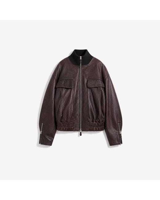 IRO Green Leather Bomber Jacket