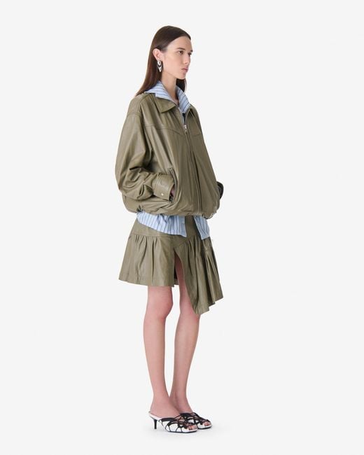IRO Brown Oversized Leather Jacket