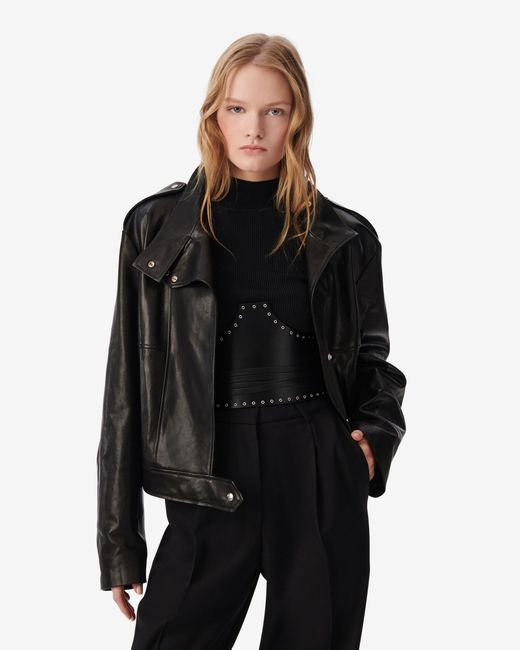VESTE EN CUIR IRO en coloris Black