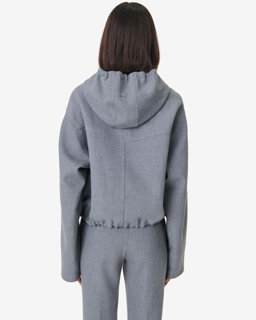 IRO Gray Hooded Cropped Jacket