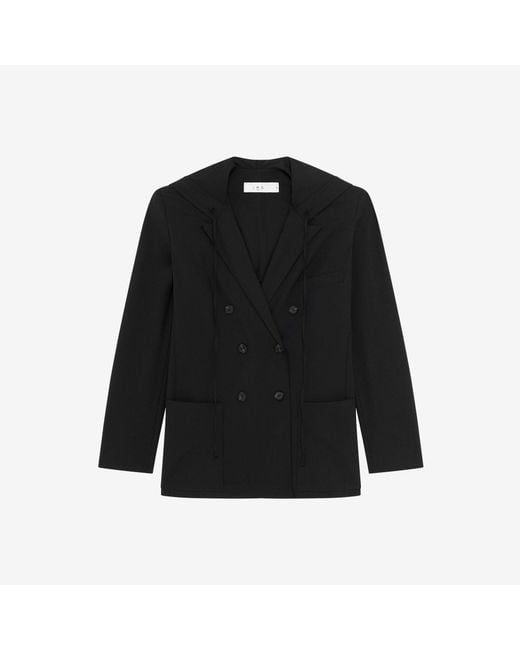 IRO Blue Straight Hooded Jacket