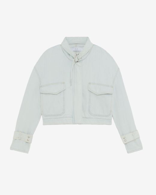 IRO White Damario High-collared Denim Jacket