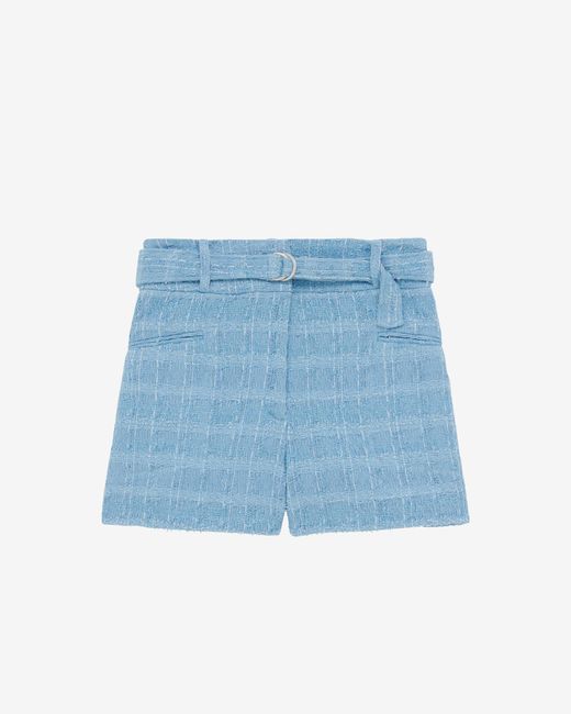 IRO Blue Zaira Tweed Lurex Shorts
