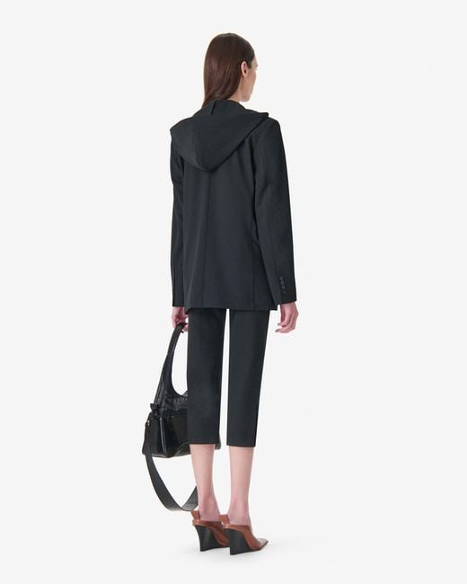 IRO Blue Straight Hooded Jacket