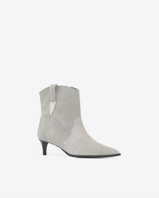 IRO White Opale Suede Leather Ankle Boots